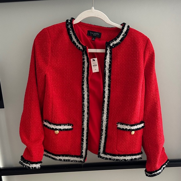 Talbots Jackets & Blazers - Talbots Women’s Red Jacket with Black Trim